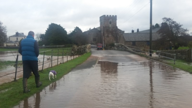 Church road after Storm Desmond