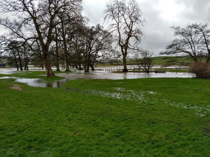 Fields by the church