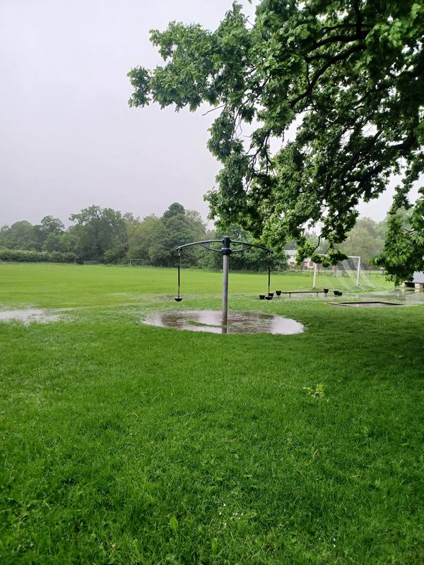 Flooding after the overnight rain on May 22nd at the playground
