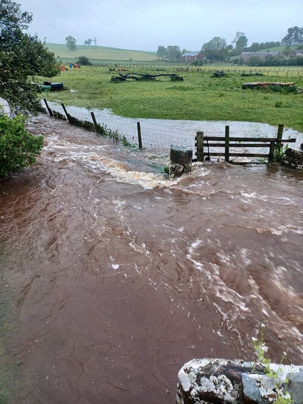 Flooding after the overnight rain on May 22nd at the bridge on church road
