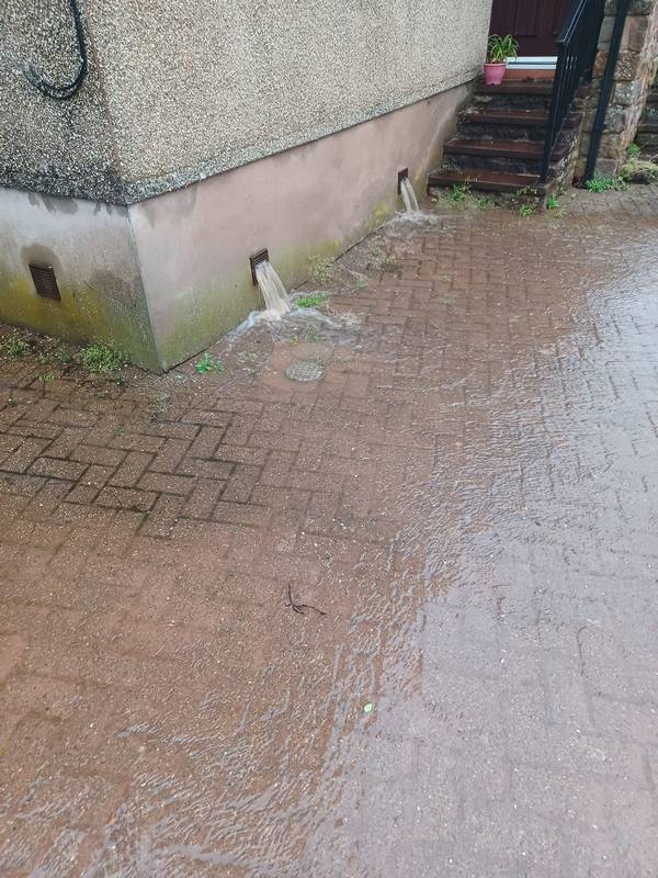Flooding after the overnight rain on May 22nd at Stonegarth