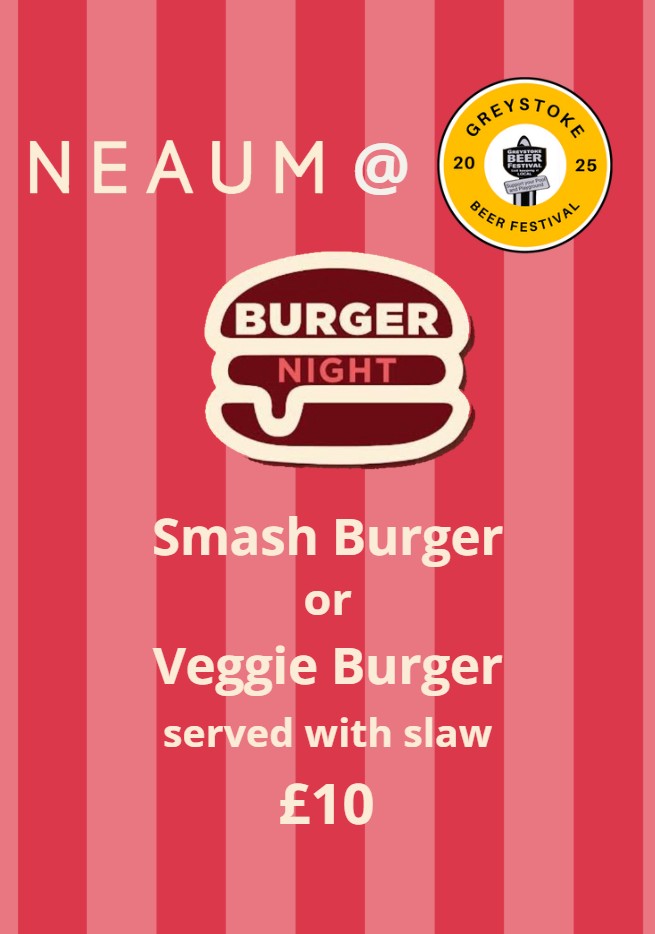 Friday Food menu - Smash burger or verggie burger served with slaw - by NEAUM
