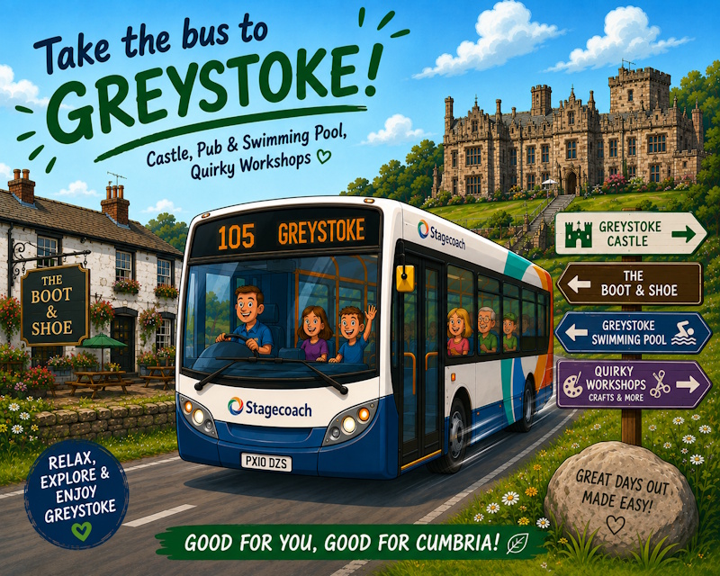 the 105 stagecoach bus service to Greystoke